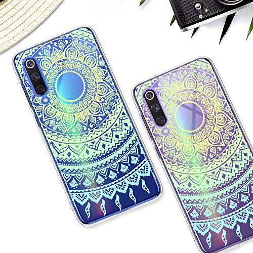 Suhctup Funda Compatible con Redmi K30/K30 Pro Transparente,Silicona TPU Gel Carcasa Dibujos Flor Crystal Suave Bumper Ultra Delgado [Soporte Carga Inalámbrica] Antigolpes Case Cover,Lace 9