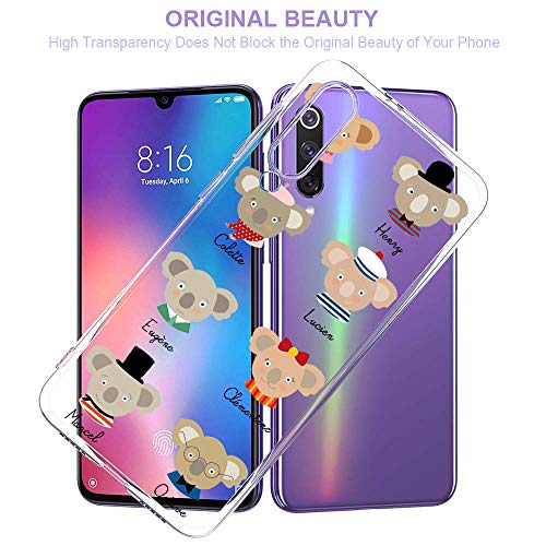 Suhctup Funda Compatible para Xiaomi Mi Note 10/Note 10 Pro,Carcasa Transparente Dibujos Animal Suave Silicona TPU Gel Bumper Ultra Pulgada Antigolpes Crystal Clear Protector Piel Case Cover,Pereza 8