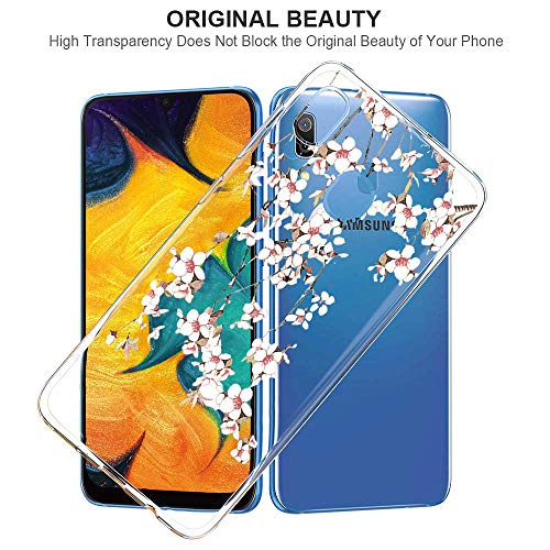 Suhctup Transparente Funda Compatible con Samsung Galaxy Note 10 Pro,Cárcasa Silicona Ultra Fina Flor Diseño Anti-Arañazos Antigolpes Bumper TPU Resistente Case Cover para Galaxy Note 10 Pro(8)