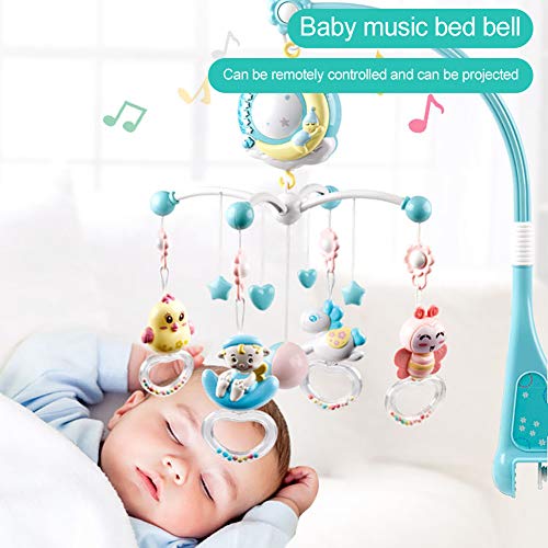 Sunnyushine Juguetes Musicales Móviles para Bebés, Juguetes De Campana con Control Remoto, Cuna Móvil para Música para Bebés, Soporte Móvil Musical para Cochecito Y Cunas, Recién Nacido