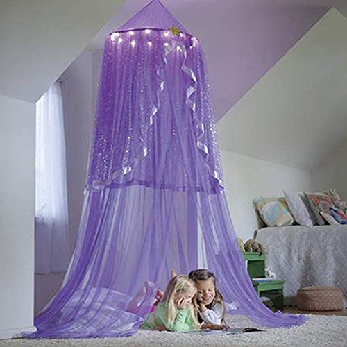 SXPC Cuna Infantil Cubierta de Cama con Dosel mosquitera Colgando cúpula Cortina de Gasa Ropa de Cama Transpirable Decorativa Tienda,Purple