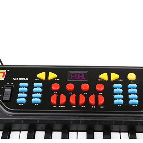 Teclado con Batería De 37 Teclas Teclado De órgano Eléctrico con Mini Juego De Micrófonos Juguete Musical para Niños Actividad De Juego