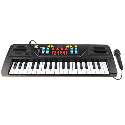 Teclado con Batería De 37 Teclas Teclado De órgano Eléctrico con Mini Juego De Micrófonos Juguete Musical para Niños Actividad De Juego