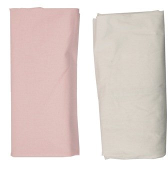 Ti TIN - Pack de 2 Sábanas Bajeras para Cuna 100% Algodón | Lote de 2 Sábanas Bajeras Ajustables con Elásticos, 60x120 cm, 2 Unidades Color Blanco y Rosa