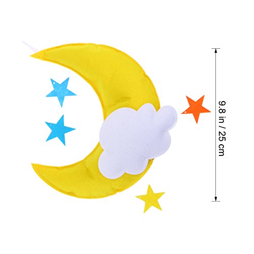 Tinksky Nubes Techo Colgante Decoraciones Luna Estrellas Adornos para Baby Shower Habitación del bebé (Yellow Moon White Cloud Multicolor Stars)