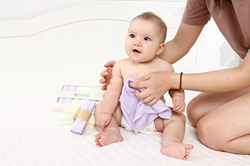 Toallas de Bambú para Bebés (Paquete de 6) Toallas de Mano Muy Suaves y Absorbentes| Suaves en Pieles Sensibles para Bebés, Niños Pequeños | Antibacterianas, Hipoalergénicas Naturalment