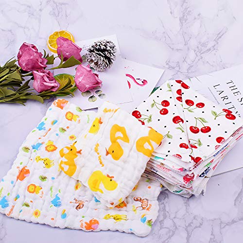 Tomkity 14 Baberos Bebe Bandanas Bufanda Toalla Drool Babas Tela para Bebé Niña Niño con 2 toallas (14+2 para niña)