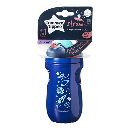 Tommee Tippee 44702381 - Taza con pajita aislada, para 12 meses, color azul, diseño aleatorio