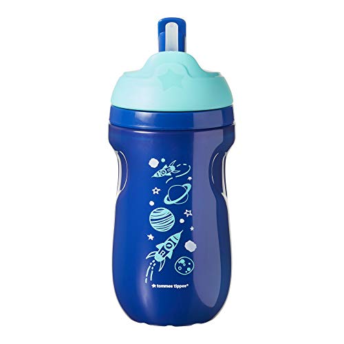 Tommee Tippee 44702381 - Taza con pajita aislada, para 12 meses, color azul, diseño aleatorio