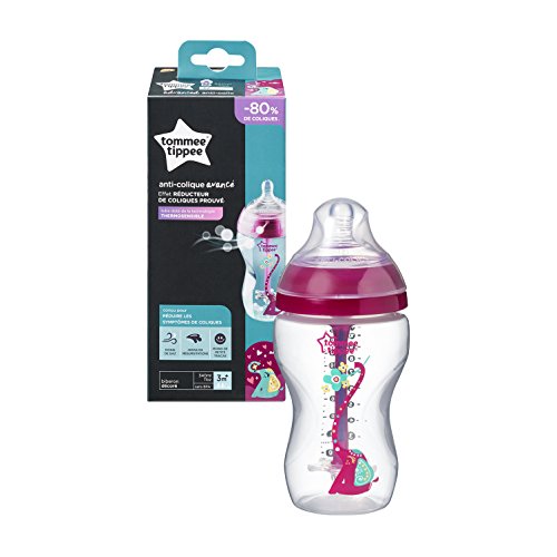 Tommee Tippee Biberón Anti-cólicos Avanzado, 340 ml, rosa