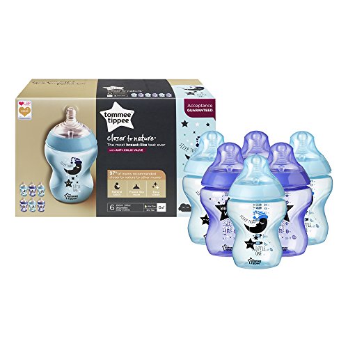 Tommee Tippee Biberones Closer to Nature, 260 ml, 6 unidades, azul