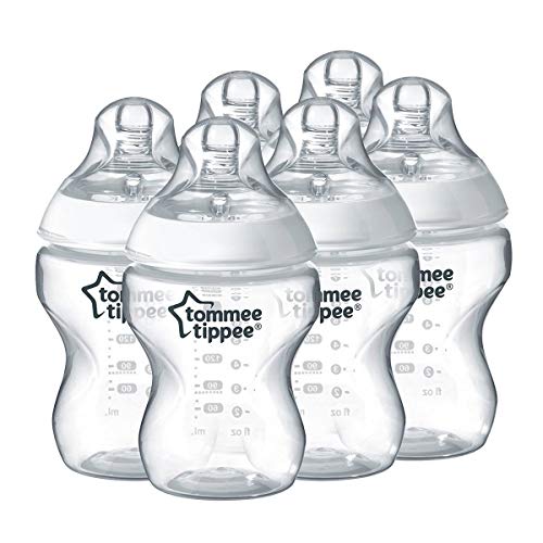 Tommee Tippee Biberones Closer to Nature, 260 ml, 6 unidades, transparente