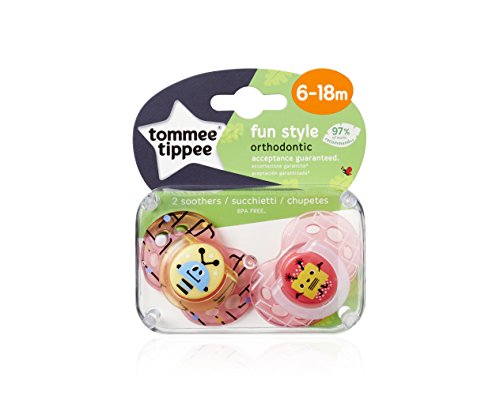 Tommee Tippee Closer to Nature - Chupetes para bebes entre 6 y 18 meses (pack de 2) surtido: colores/modelos aleatorios