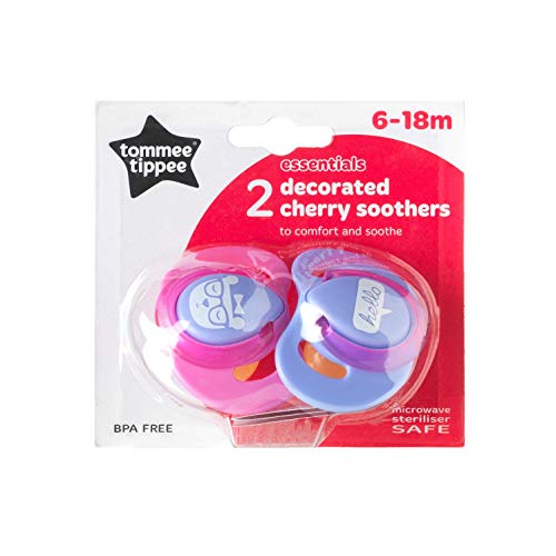 Tommee Tippee Decorados CEREZA Chupetes 6-18m Hello / Rosa - 2u.