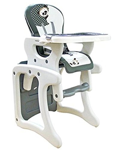 Trona para bebé convertible en mesa y silla, modelo panda gris. Trona o silla para niños.Mas set de regalo