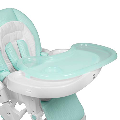 Trona Para Bebe Evolutiva Tasty Verde Suave- Innovaciones MS 2056. 6 Posiciones De Altura y 3 De Reclinación- Bandeja Extraíble y Reposapiés Regulable