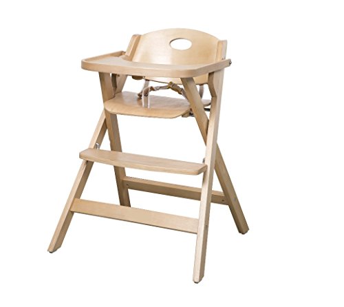 Trona plegable roba, ahorra espacio al plegarse, trona para bebé y silla infantil en madera natural