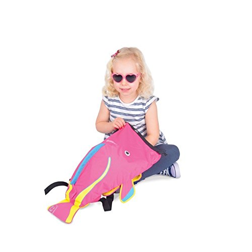 Trunki PaddlePak - Mochila infantil impermeable para piscina y gimnasio, Coral, 37 x 29 x 17 cm