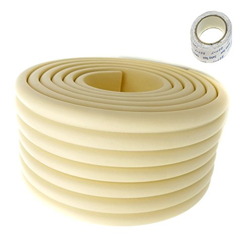 TUKA Multiusos Protector Espuma, 200cm x 80mm x 8mm Universal anticolisión Protector Rollo para Superficie Dura & Bordes, anticolisión Protección Tira para Bebés y niños, Marfil, TKD7002-ivory