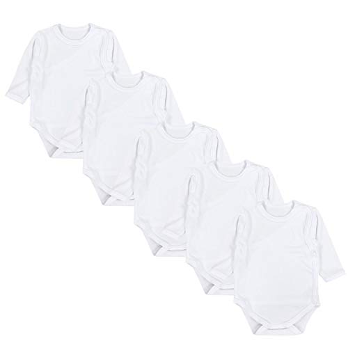 TupTam Body para Bebé de Manga Larga, Pack de 5, Blanco, 4-6 Meses(68cm)