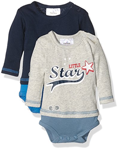 Twins Body Little Star Body Bebé Pack de 2 Azul (marine 3011) 3-4 meses (Talla del fabricante: 56)