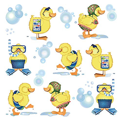 ufengke Pegatinas de Pared Patos Amarillos Vinilos Adhesivos Pared Baño Decorativos para Habitación Infantiles Niños Bebé