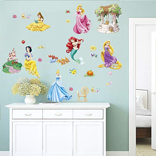 ufengke Pegatinas De Pared Princesa Sirena Vinilos Adhesivos Pared Castillo para Dormitorio Habitación Infantiles Bebés Niñas