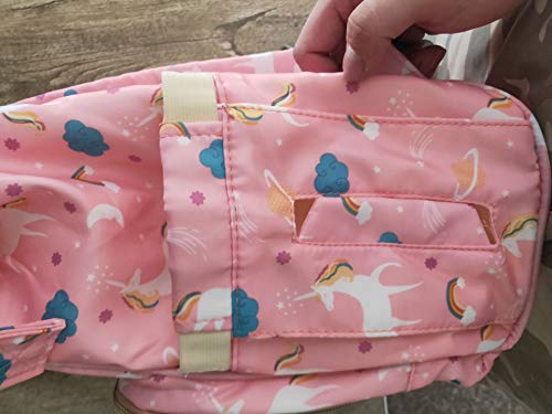 Unicorn Print Fabric Bi-Shoulder Mombag Impermeable Multifuncional De Gran Capacidad Madre Y Botella De Biberón Mochila Paquete Prenatal