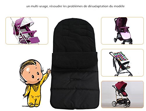 Universelle Chancelière pour Poussette Sac de Couchage Bébé Housse de Pied Hiver Chaud Nids d'ange Epais Couverture Anti-vent Etanche Confortable Turbulette pour Landau Siège Auto