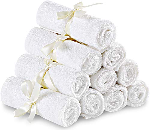 Utopia Towels - toalla bebé en bambú (25 x 25 cm) (Blanco)