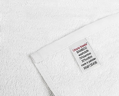 Utopia Towels - toalla bebé en bambú (25 x 25 cm) (Blanco)