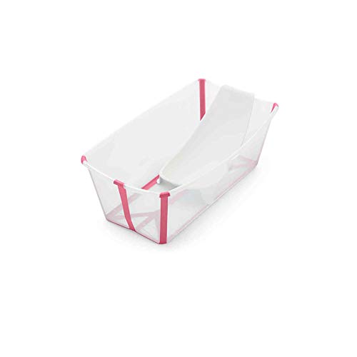 Vaschetta Pieghevole Bagno Stokke Flexi Bath Trasparente Rosa