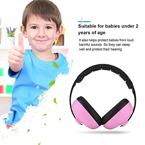 Vbestlife Kids Ear Protection, 0-2 años de edad Baby Ear Earmuffs para niños Baby Protection Earphones / Good Sleep / SNR 27 Protección auditiva (rosa)