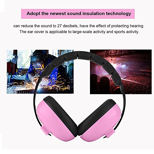 Vbestlife Kids Ear Protection, 0-2 años de edad Baby Ear Earmuffs para niños Baby Protection Earphones / Good Sleep / SNR 27 Protección auditiva (rosa)