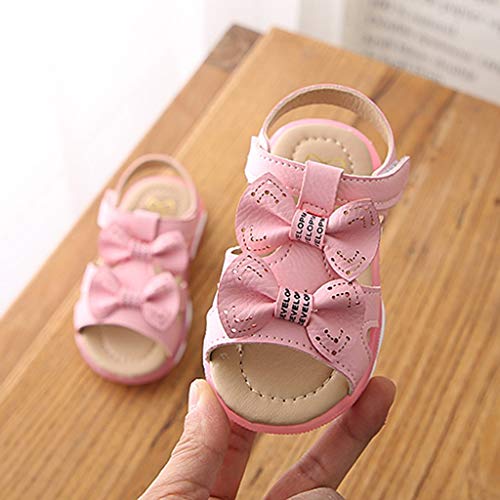 VECDY Zapatillas Bebe Niña, Moda Suave Zapatos 2019 Niños Bebés Niñas Bowknot Llevó La Luz Luminosa Deporte Sandalias Zapatillas De Deporte De Playa Verano Zapatos De Princesa (Blanco,23)