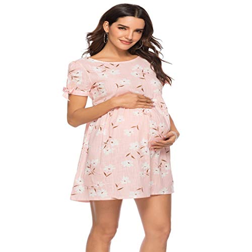 Vectry Ropa de Mujer Embarazada Vestidos Premama para Boda Cortos Vestido Midi Fiesta Vestidos de Fiesta para Bodas Cortos Vestidos Mujer Verano 2019 Casual Vestido Rosa