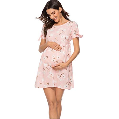 Vectry Ropa de Mujer Embarazada Vestidos Premama para Boda Cortos Vestido Midi Fiesta Vestidos de Fiesta para Bodas Cortos Vestidos Mujer Verano 2019 Casual Vestido Rosa