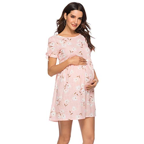 Vectry Ropa de Mujer Embarazada Vestidos Premama para Boda Cortos Vestido Midi Fiesta Vestidos de Fiesta para Bodas Cortos Vestidos Mujer Verano 2019 Casual Vestido Rosa