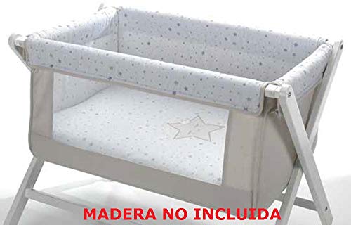 VESTIDURA PARA MINICUNA ACOLCHADA CON VENTANA ESTRELLA DORMILONA BEIGE