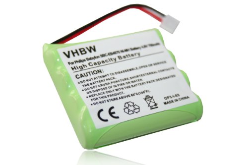 vhbw Batería NiMH 700mAh (4.8V) para monitor de bebé, teléfono Philips Babyphone SBC-EB4870 A1706, SBC-EB4870 F1808, SBC-EB4870 J2407