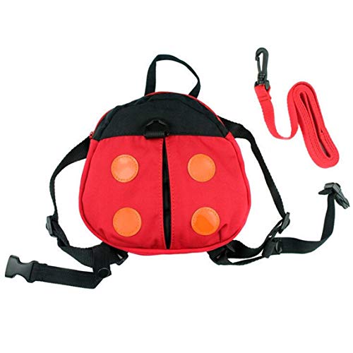 VI. yo anti-lost mochila infantil mochila para niños senderismo seguridad con extraíble cuerda de tracción dibujos animados Mariquita patrón