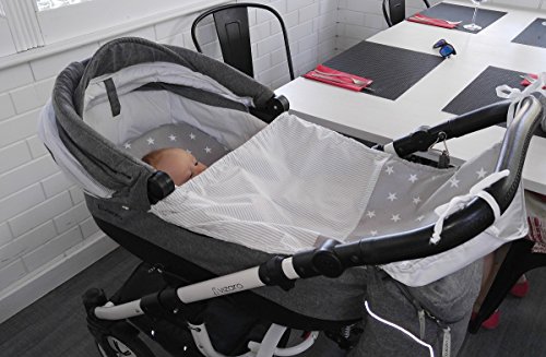 Vizaro - Toldo de Protección Solar - Sombrilla para Carrito de Bebé - Algodón Puro - Hecho UE, OekoTex - Estrellitas