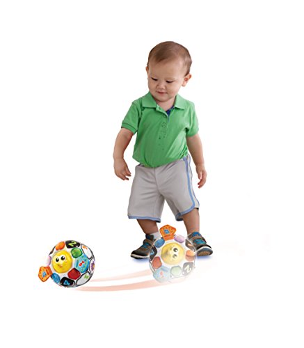 VTech-80-509122, Pelota fútbol bebé Blanda interactiva con más de 45 melodías, Sonidos, Canciones y Frases, favorece la estimulación Sensoria, Multicolor (3480-509122)