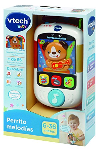 VTech- Perrito, MP3 Reproductor Musical de Juguete para bebé con más de 65 melodías, Canciones, Sonidos y Voces, enseña Vocabulario e Instrumentos (3480-508422)