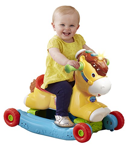 VTech P'tit Galop, Mon poney basculo - Juguetes de Montar (Mon poney basculo, Apertura por Empuje, Animal para Montar, 4 Rueda(s), Multicolor, Rojo, AAA)