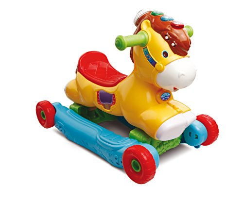 VTech P'tit Galop, Mon poney basculo - Juguetes de Montar (Mon poney basculo, Apertura por Empuje, Animal para Montar, 4 Rueda(s), Multicolor, Rojo, AAA)