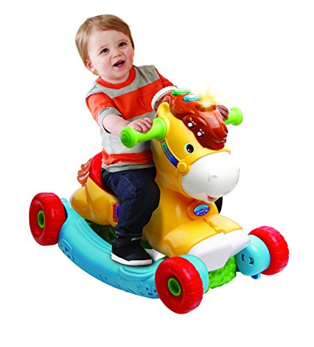 VTech P'tit Galop, Mon poney basculo - Juguetes de Montar (Mon poney basculo, Apertura por Empuje, Animal para Montar, 4 Rueda(s), Multicolor, Rojo, AAA)