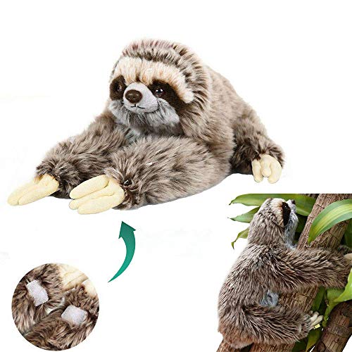 Warm El Juguete De Peluche Perezoso 33CM Puede Colgar Una Banda Suave De Felpa Corta con La Simulación De Velcro Animal De Peluche De Regalo Muñeca Preferida 1 Piezas/Marrón