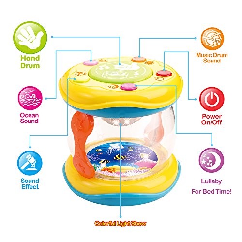 WEofferwhatYOUwant Instrumento Musical Educativo Portátil de Pequeño Tamaño para Bebés más 18 Meses. Canciones Iinfantiles Lullaby Bebe - Baby Drum