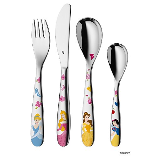 WMF Kids Disney Vajilla Infantil, Acero Inoxidable, Blanco y Rosa, 6 Piezas